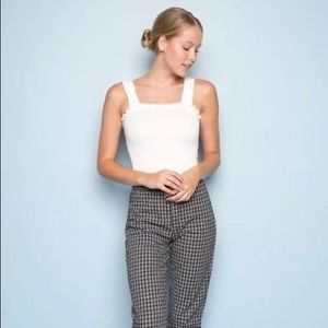 Brandy Melville white smocked tank top